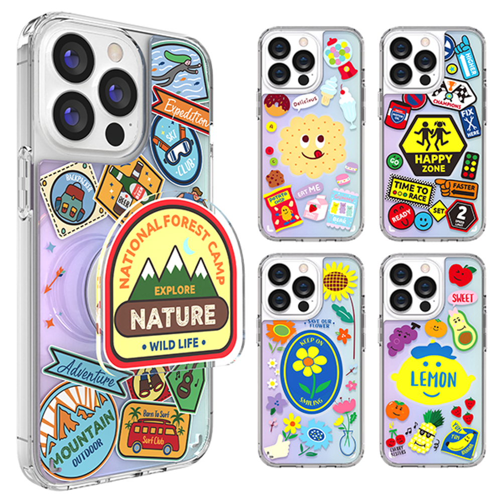 [S2B] Just4U Deco Acrylic Tok hologram Case _Phone bumper and tok set  iPhone _  Made in Korea